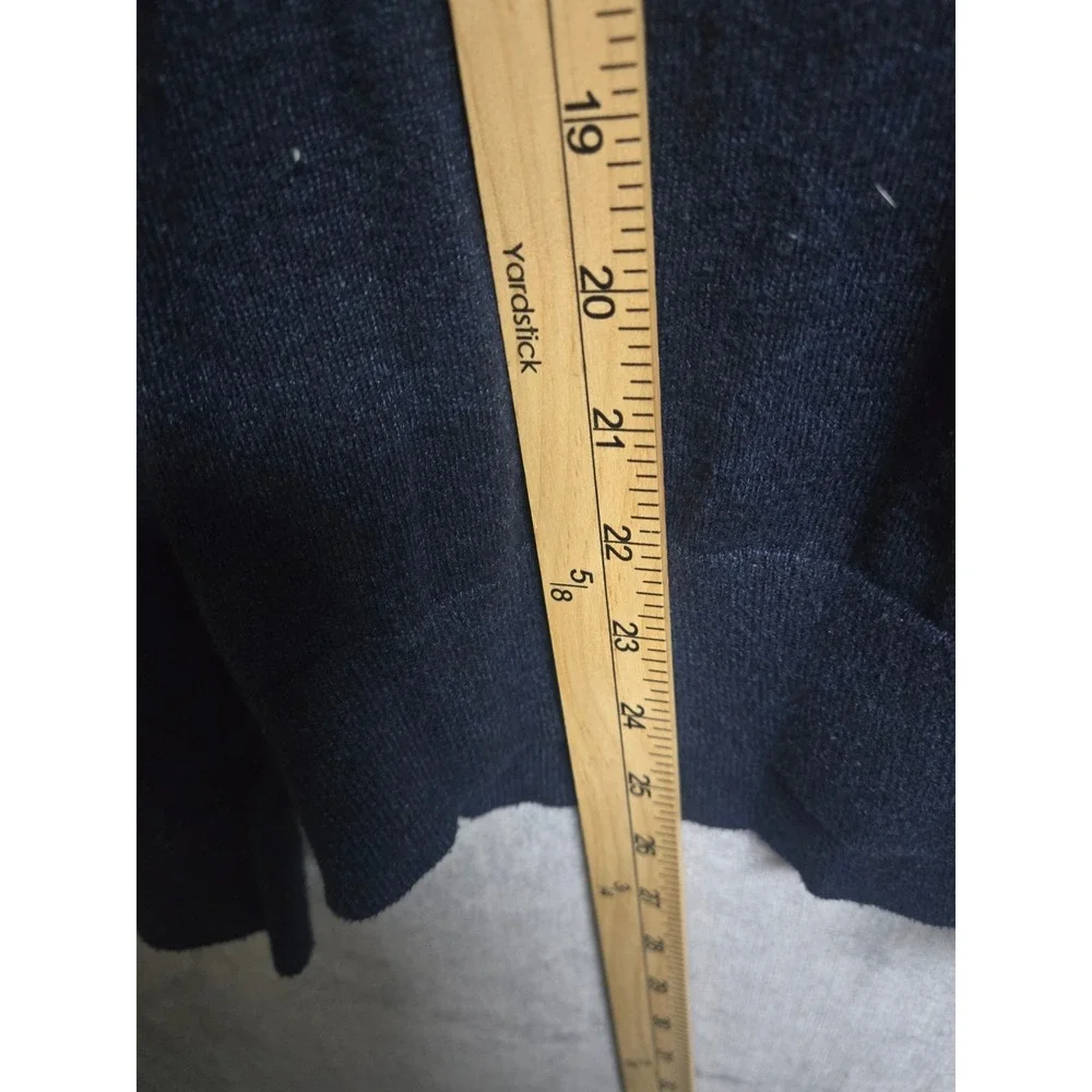 Banana Republic Mens Eco Sweater Navy Blue Quarter Zip Pullover Medium Stripe